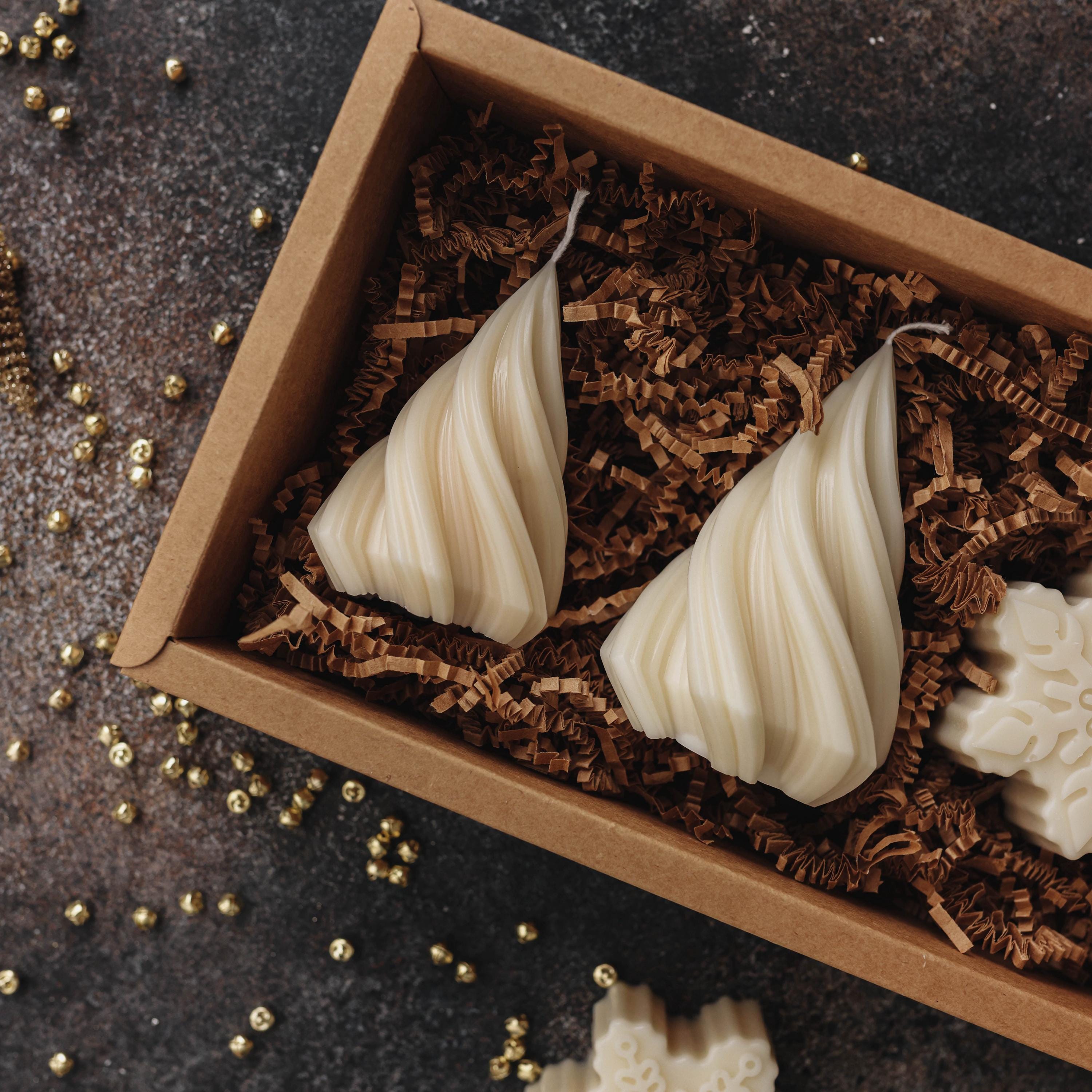 Handmade Soy Wax Christmas Candle Gift Box – Tree & Snowflake Decor - Etsy
