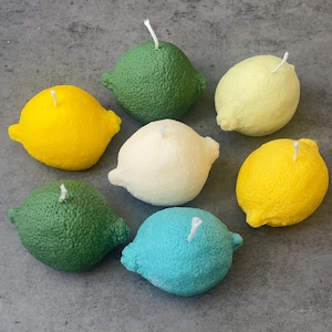 Lemon Shaped Candles | Fruit Candle|Scented Candle| Soy Wax Candle | Vegan candle | Pillar Candles| Easter candles