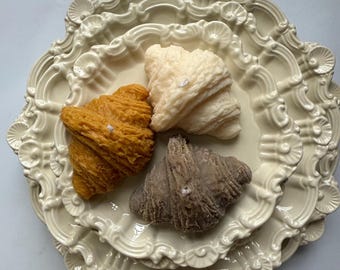 Realistische Croissant-Kerze - Französisches Gebäck Wohndekor - Lebensmittel-Kerze für Brunch oder Küchenakzent