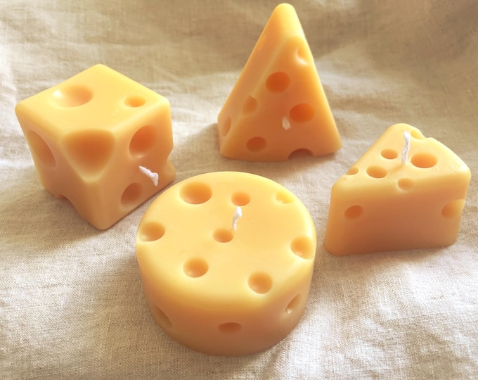 Handmade Cheese Slice Candles (Set of 4) - Soy Wax Funny Kitchen Decor