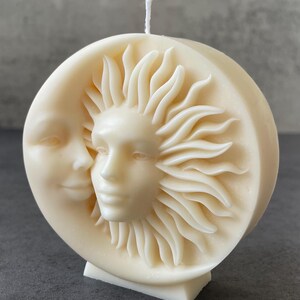 Mond und Sonne Kerze - Zen Dekor für Zuhause - Spirituelle Deko Kerze - Handgemachtes Geschenk - Einweihungsgeschenk - Home Decor Kerze