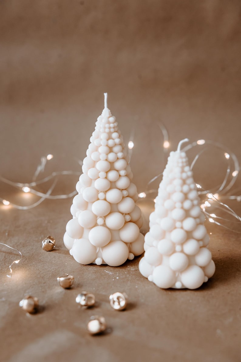 Handmade Soy Wax Christmas Candle Gift Set: Tree & Snowflake Decor - Etsy