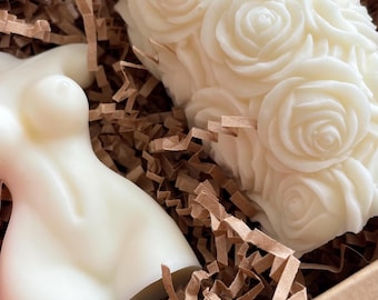 Mother’s Day Soy Candle Box, Handmade Spa Set, Luxury Relaxation Present