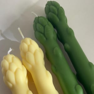 Luxury Asparagus Candles, Vegetable Taper Candles, Asparagus Soy Wax Taper Candle, Spring Decor,Food Candles, Unique, Gardening, Gift