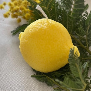 Lemon Candle | Realistic Fruit Candle | Scented Summer Candle | Kitchen Decor | Party Favor | Yellow Wax Candle | Hostess Gift