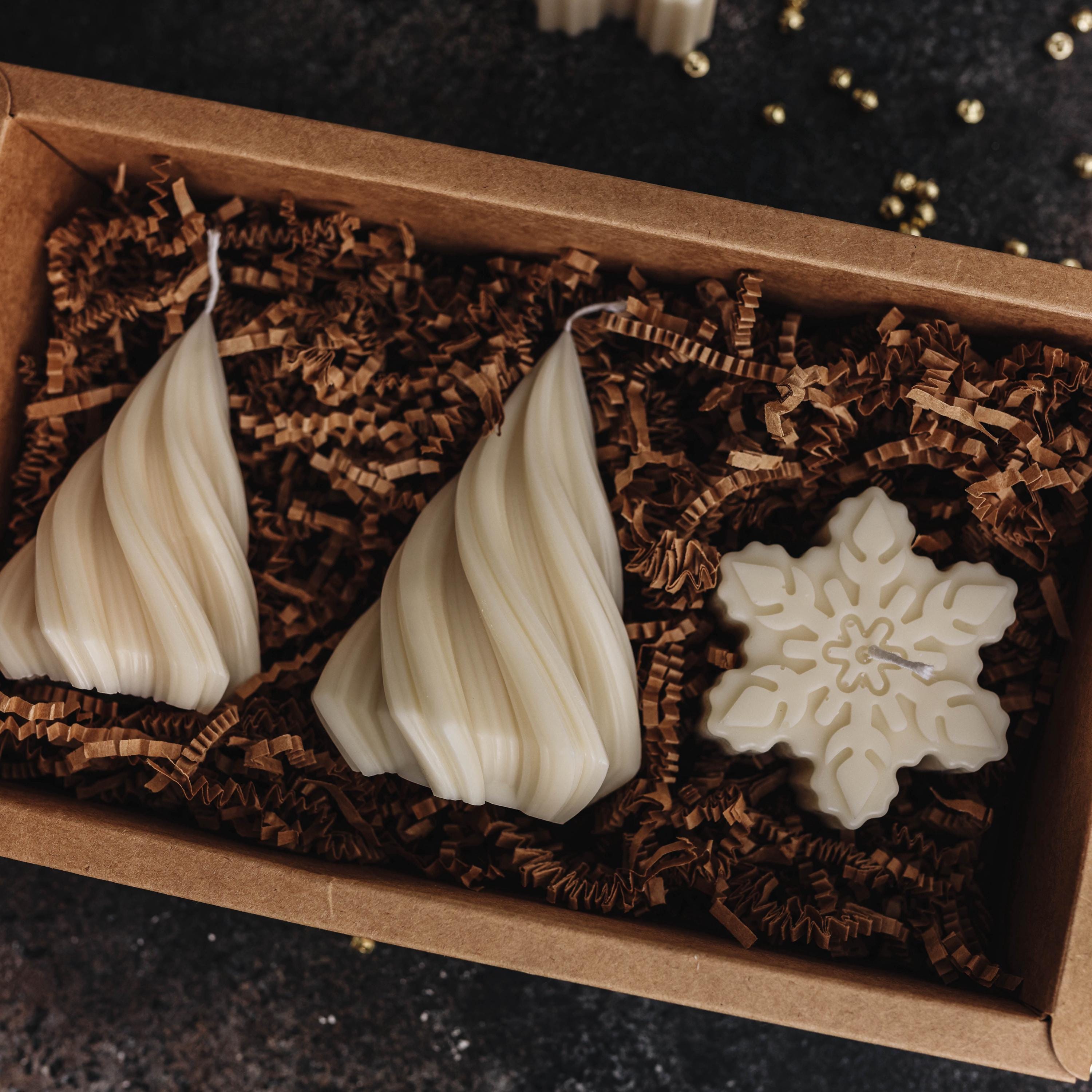 Handmade Soy Wax Christmas Candle Gift Box – Tree & Snowflake Decor - Etsy