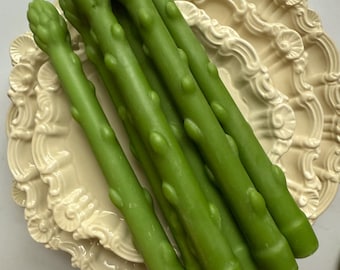 アスパラガス型テーパーキャンドル：大豆ワックス製野菜キャンドル、春の装飾