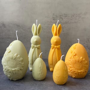 Velas de Páscoa artesanais, velas cônicas de Páscoa, vela de Páscoa, vela de coelho de éster, castiçal de éster, vela de ovo de Páscoa, vela de coelho