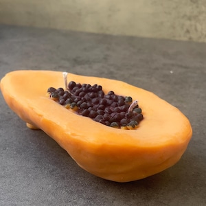 Papaya Shaped Candles | Fruit Candle|Scented Candle| Soy Wax Candle | Vegan candle | Pillar Candles| Home Decor