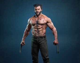 Wolverine standbeeld STL-bestand, 3D digitaal printen STL-bestand voor 3D-printers, filmpersonages, games, figuren, Diorama 3D-model