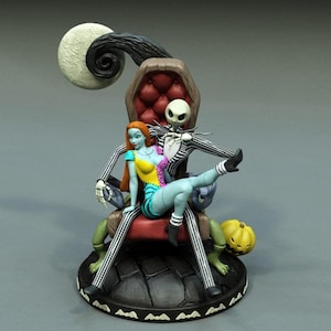 STL file Jack Skellington and Sally Halloween Wall Picture 🎃・3D printable  model to download・Cults
