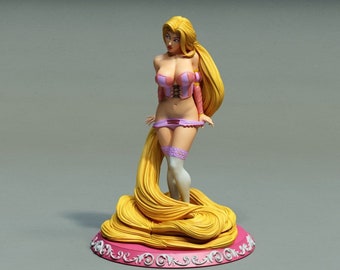 Rapunzel Statue STL File, 3D Digital Printing STL File for 3D Printers, Movie Characters, Games, Figures, Diorama 3D Model