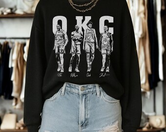 OKC Basketball Sweatshirt | Oklahoma City Basketball Shirt | Thunder Inspired Crewneck | OKC Fan Apparel | Unisex Gildan Sweatshirt