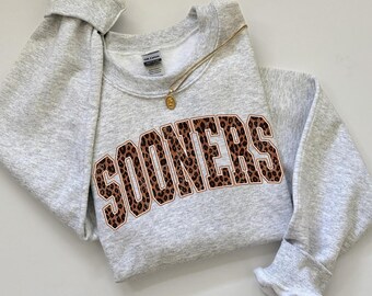 Oklahoma Sooners Leopard Print Shirt, OU Football Game Day Tee, Oklahoma Sooners Shirt, Leopard OU Tee, Girly Sooners Shirt