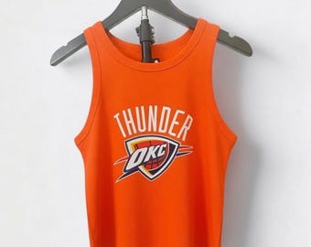 OKC Thunder Basketball Tank Top | Ribbed Crop Tank | Game Day Tank