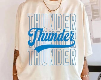 OKC Thunder Shirt, Retro Thunder Tee, Oklahoma City Basketball Shirt, Game Day Tee, Cute Sports Shirt, Gift for Fan