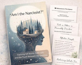 Traumabaserad självreflektionsarbetsbok för gaslighting, falsk skuld och återhämtning från narcissistiskt missbruk (12 sidor) - Är jag narcissisten?