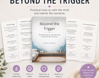 Foglio di lavoro per la consapevolezza dei trigger / Strumento di riflessione sulla cura di sé / Regolazione emotiva e supporto della mentalità (5 pagine)
