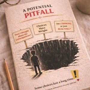 A Potential Pitfall Printable Poster | Decision-Making & Mindset Wall Art for Kids, Families, Classrooms, and Self-Care