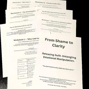 Emotional Healing Worksheets - From Shame to Clarity | Shame Recovery Journal PDF | Mental Health Workbook | Self-Compassion & Growth