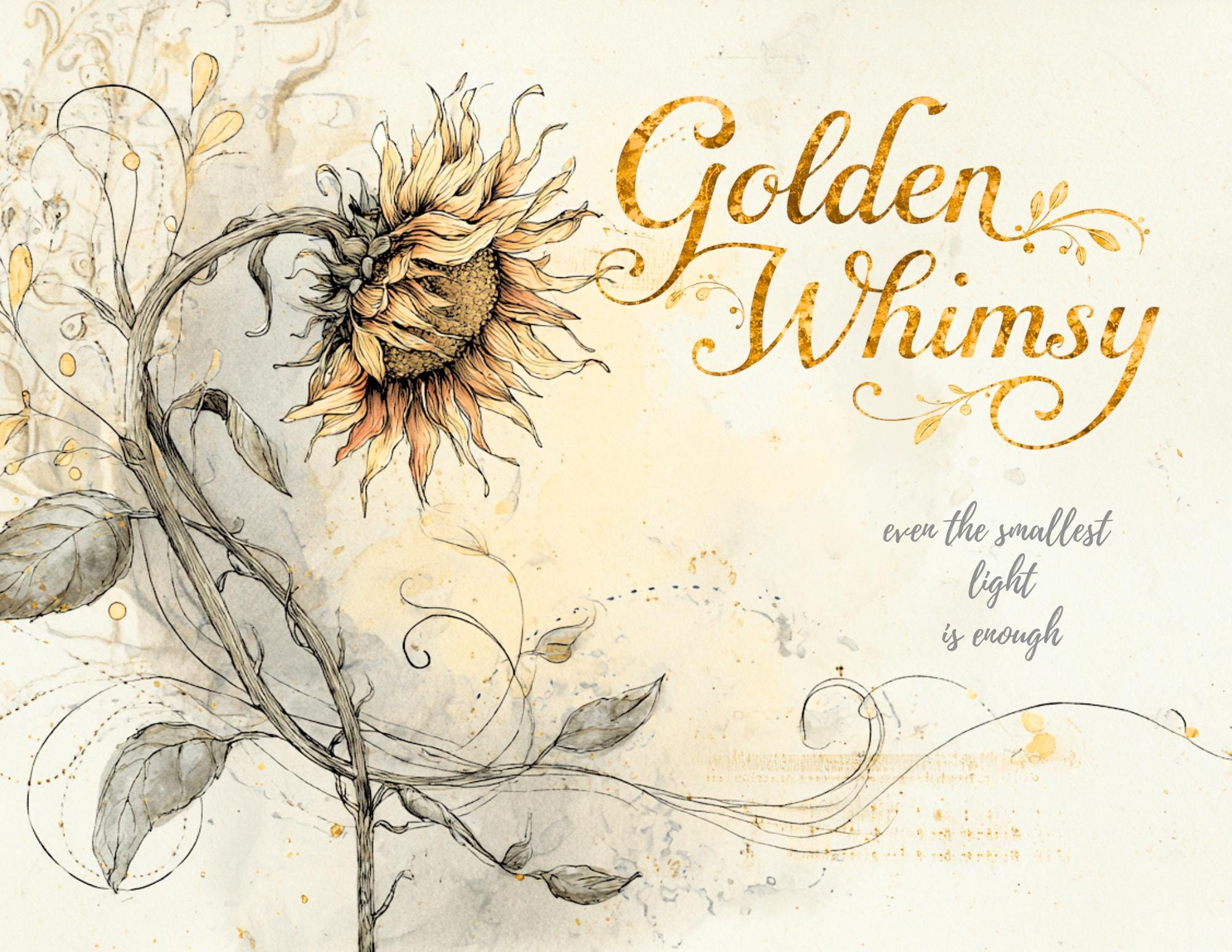 Junk Journal Kit - Golden Whimsy | Sunflower | Vintage Floral Ephemera ...