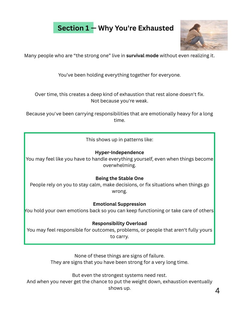 Exautin Pattern Burnout Recovery Journal, When You're Tired of Being Strong, Emotional ...