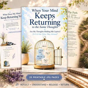 Overthinking Workbook | Recurring Thoughts | Self Reflection | Mindset Journal | 25 Page