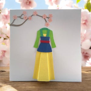 Cartão Mulan, Cartão de Saudação Mulan, Cartão Princesa