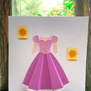 Rapunzel Karte, verschlungene Grußkarte, Prinzessin Karte