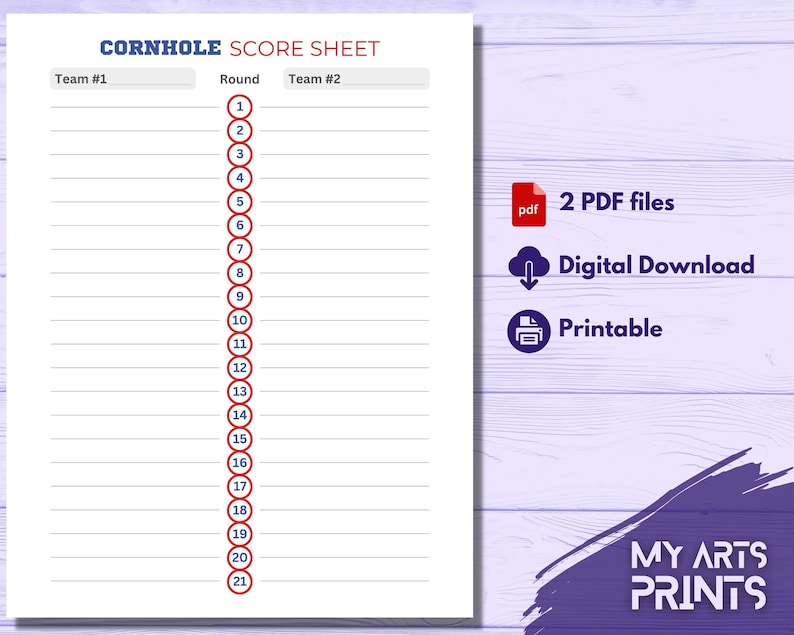 Cornhole Score Sheet Printable Bean Bag Toss Game Cornhole Etsy UK