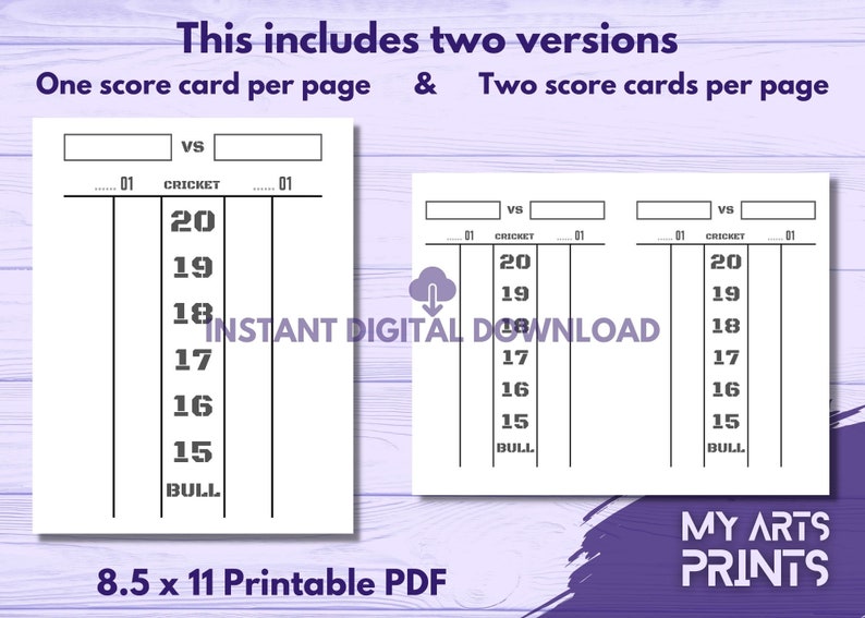 Darts Score Sheet Printable Darts Game Checkout Chart Dart Etsy UK
