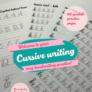 Easy cursive handwriting practice/guide/tutorial - PDF - Cute handwriting