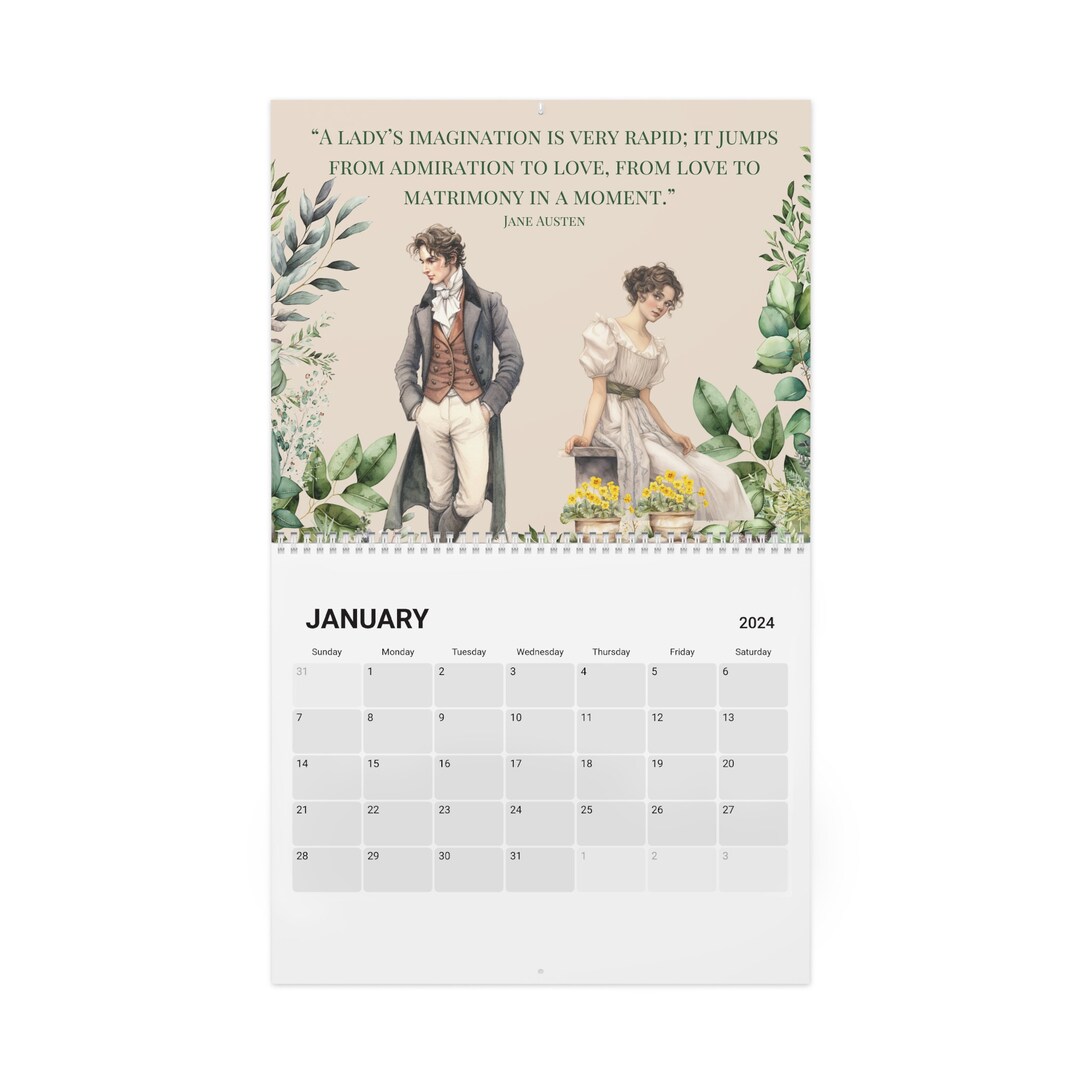 2024 Jane Austen Regency Inspired Calendar 2024 Etsy
