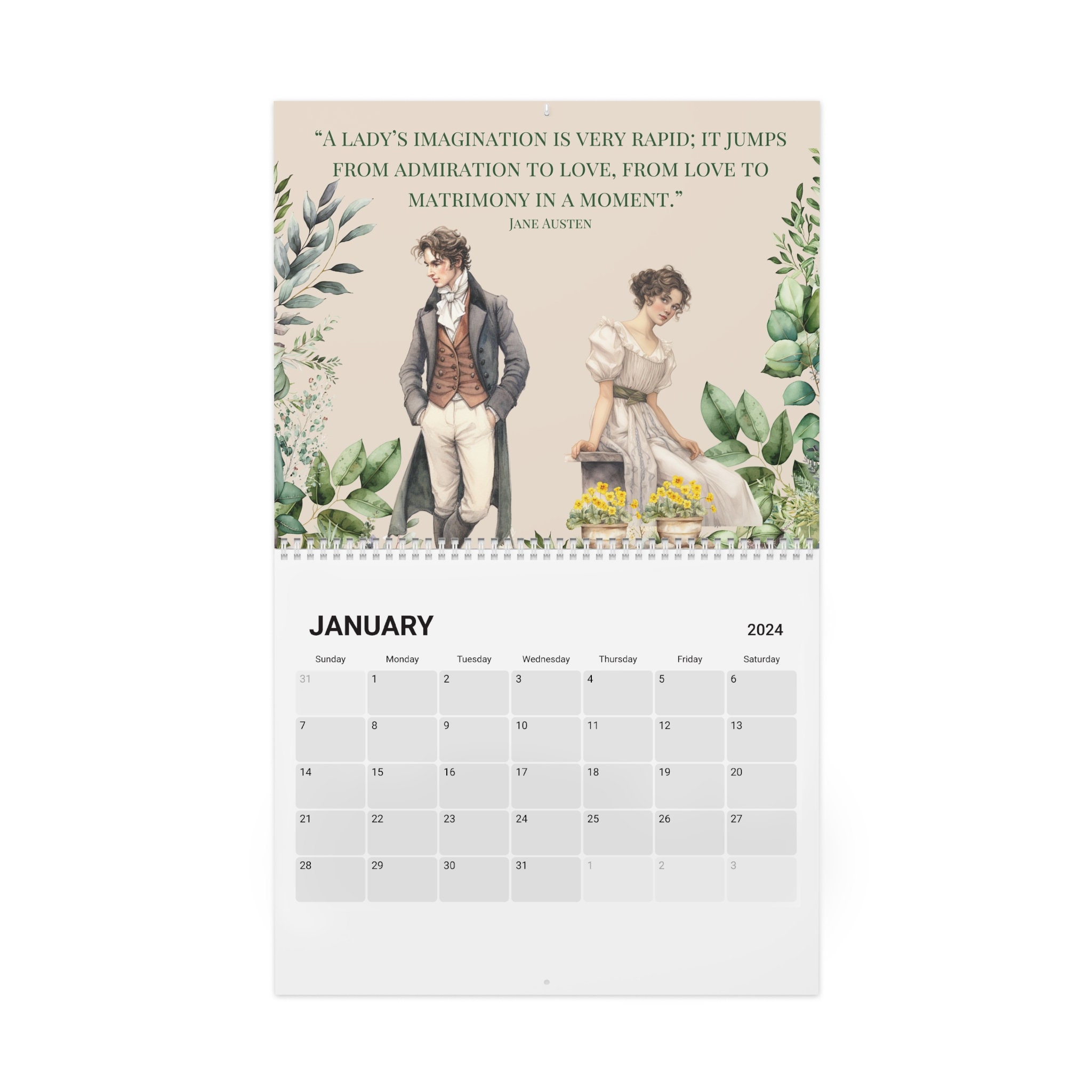 2024 Jane Austen Regency Inspired Calendar (2024) sold by S Hombuyers