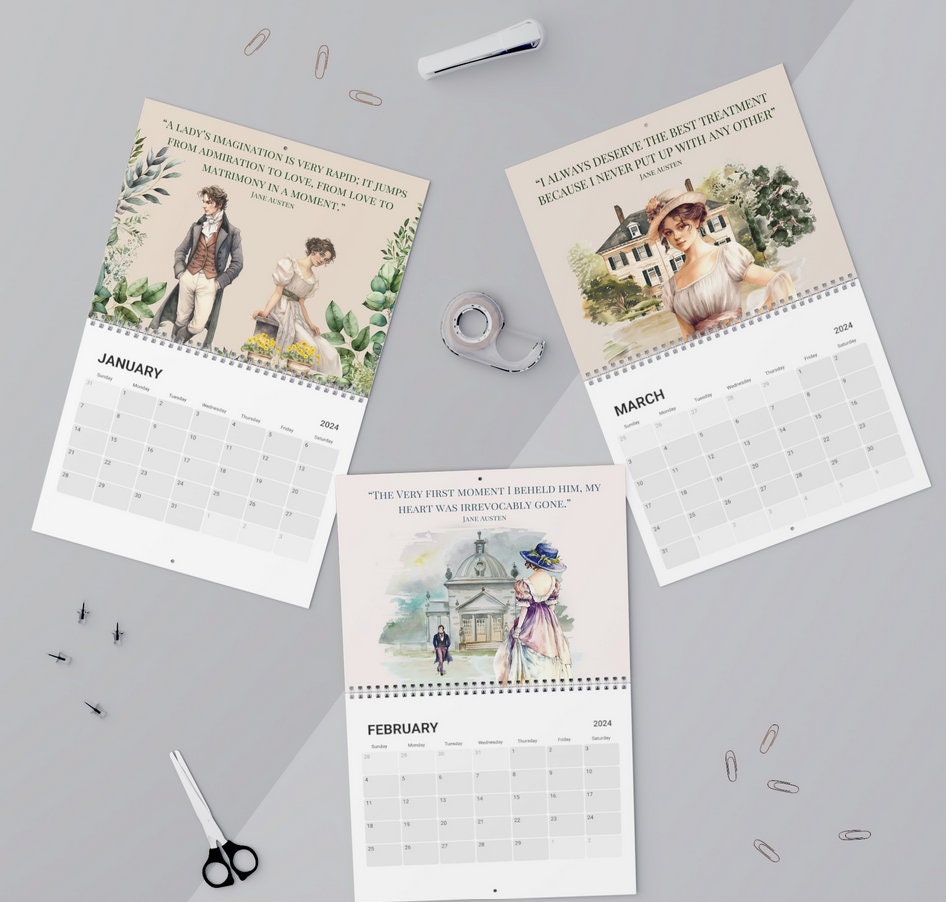 2024 Jane Austen Regency Inspired Calendar (2024) sold by S Hombuyers