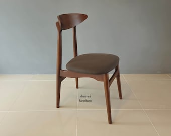 Contemporary Dining Chair - Modern Design Wooden Frame - Handmade Chair for Kitchen - Totally Customize - Home Interior
