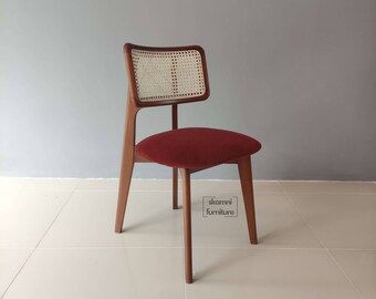 High Quality Dining Chair - Natural Wicker Back - Handmade Chair for Kitchen - Flexiable Color Options - Indoor Furniture