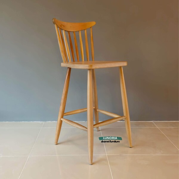 Wooden Bar Chair - Counter Stool - Bar Stool - Ergonomic chair - Personalized wood color - Home Cafe Design