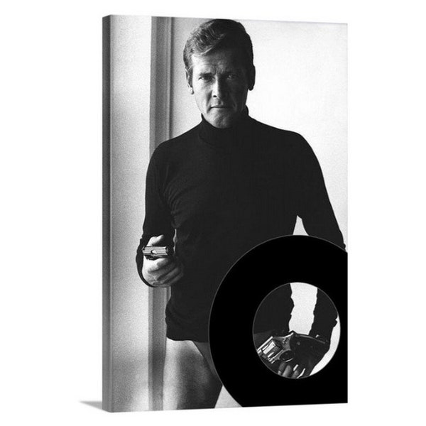 Roger Moore As James Bond With Gun ~ 8x10 Art Photo Posters Movie Celebrity Office Home Image Celebrities Canvas Pictures Art Prints RePrint