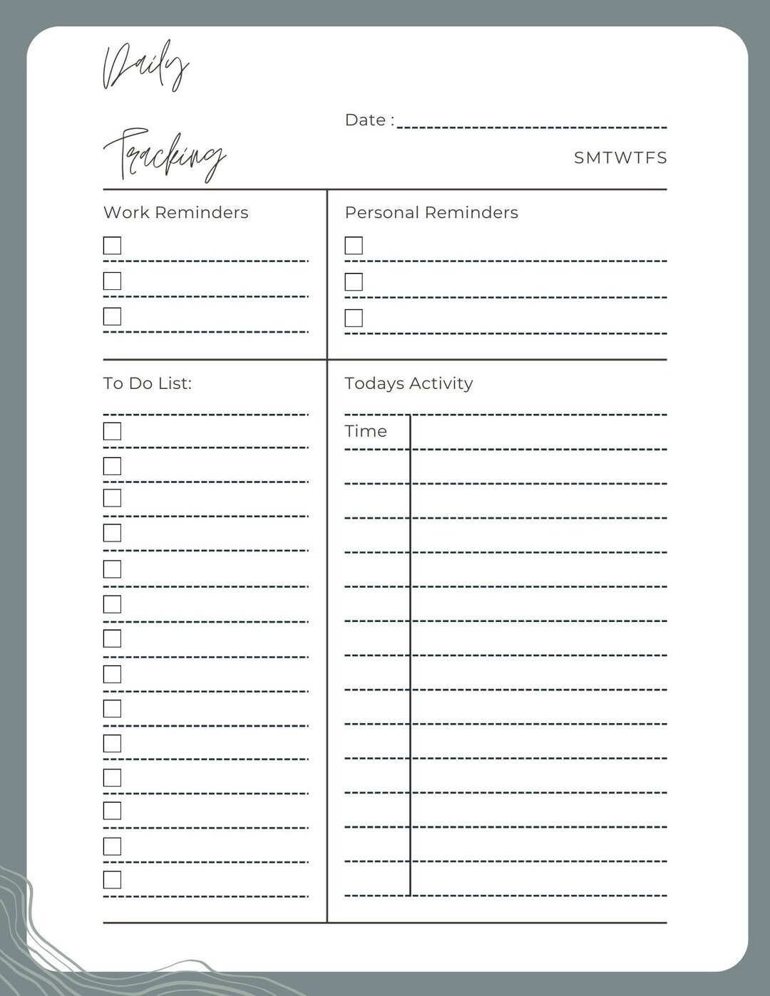 Regular Task Tracking File Task Tracking - Etsy