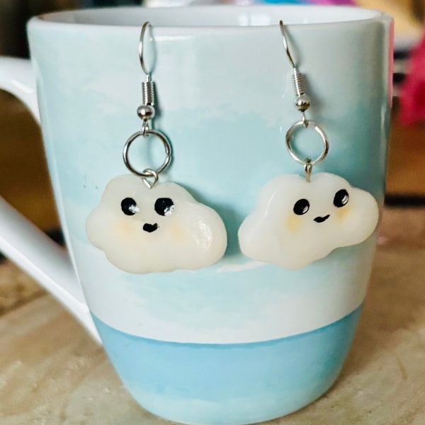 boucles d’oreilles nuages kawai