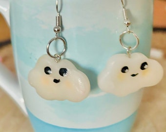 boucles d’oreilles nuages kawai