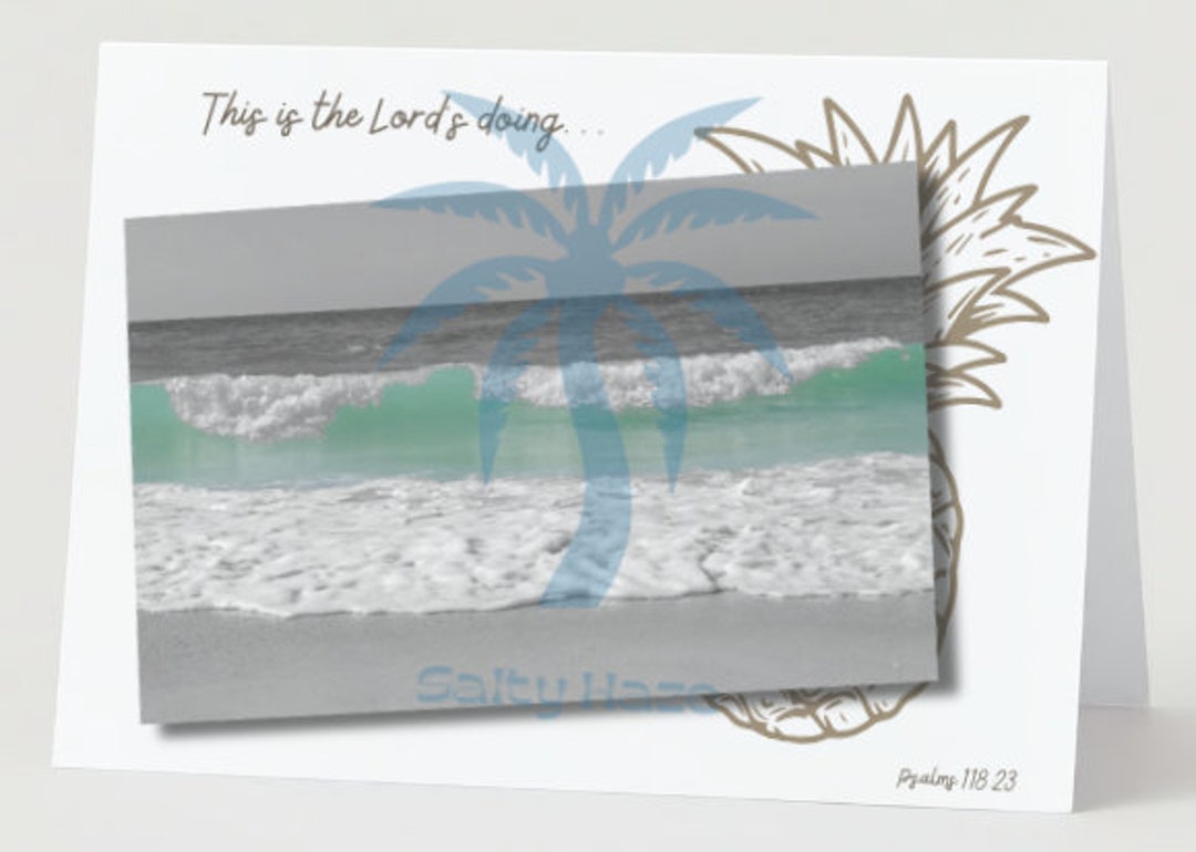 Printable Beach Seaside Blank Note Card, Greeting Card, Pineapple ...