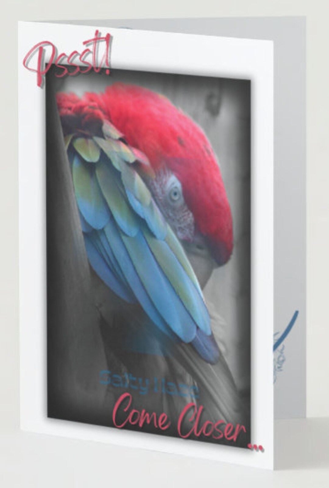 Printable Customizable Parrot Blank Note Card, Greeting Card Instant ...