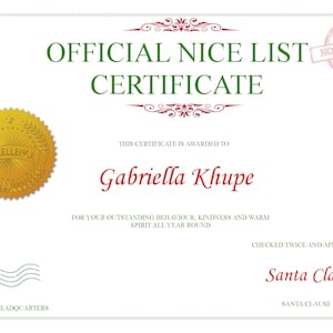 Carta personalizada de Papá Noel / Carta de Papá Noel, Carta personalizada para Navidad,