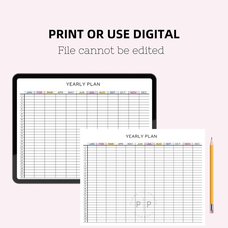 Blank Minimalist Planner Yearly Overview Wall Calendar Printable blank-minimalist-planner-yearly-overview-wall-calendar-printable