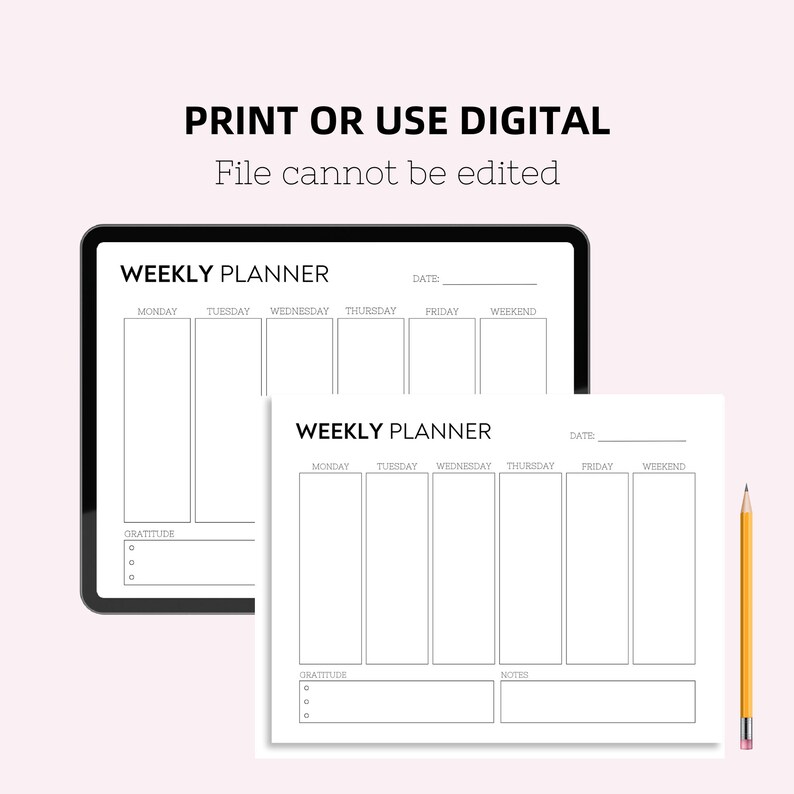 Weekly Planner Printable to Do List, Daily Schedule Content Calendar ...