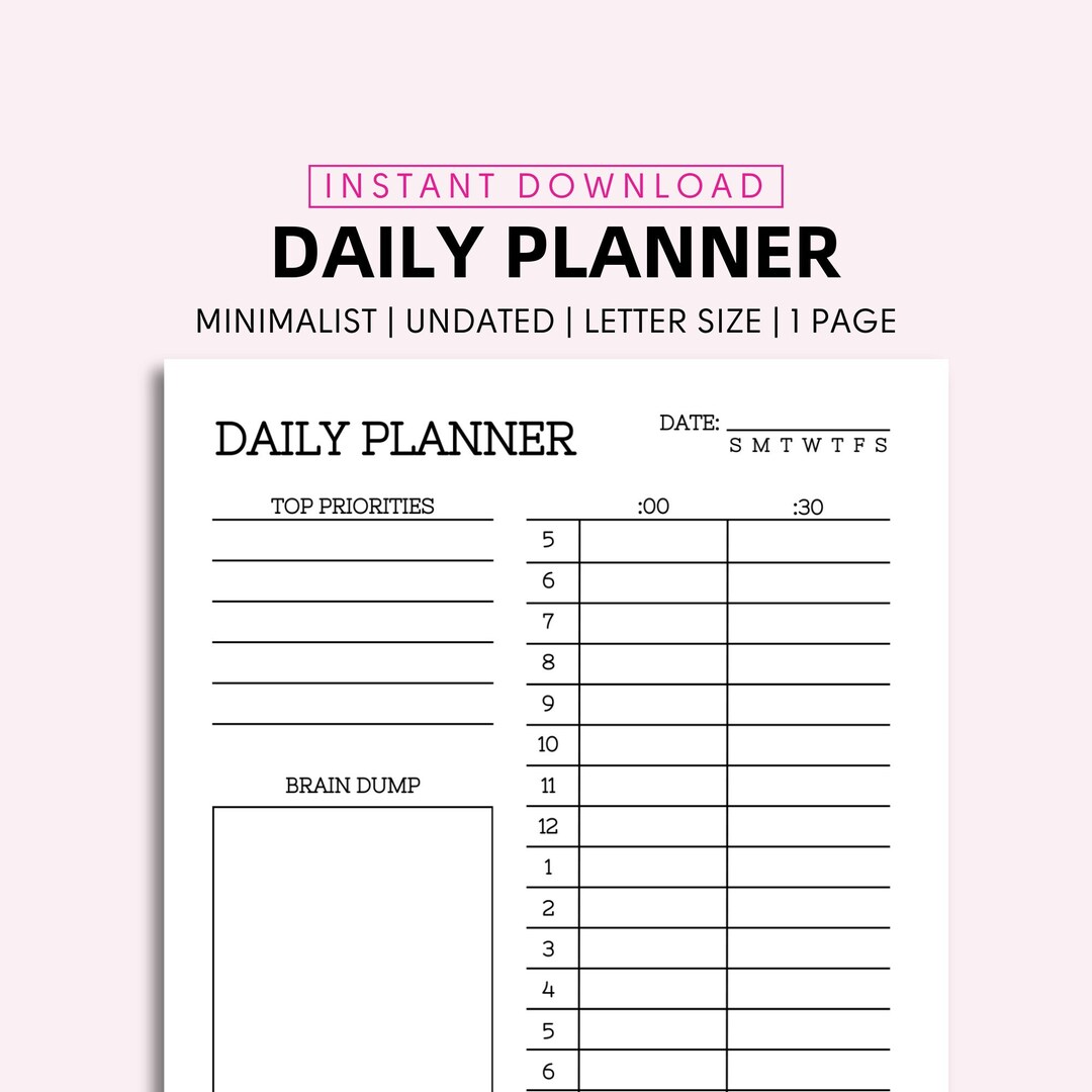 Planner Templates, Printable to Do List, Daily Schedule, Digital ...