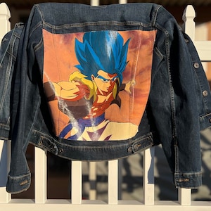 Hand painted denim jacket- Gogeta
