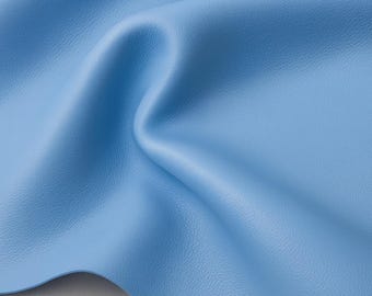 Light Blue Italian Cowhide Leather – 1.8mm Smooth Chrome Tanned Hide - Large Panel